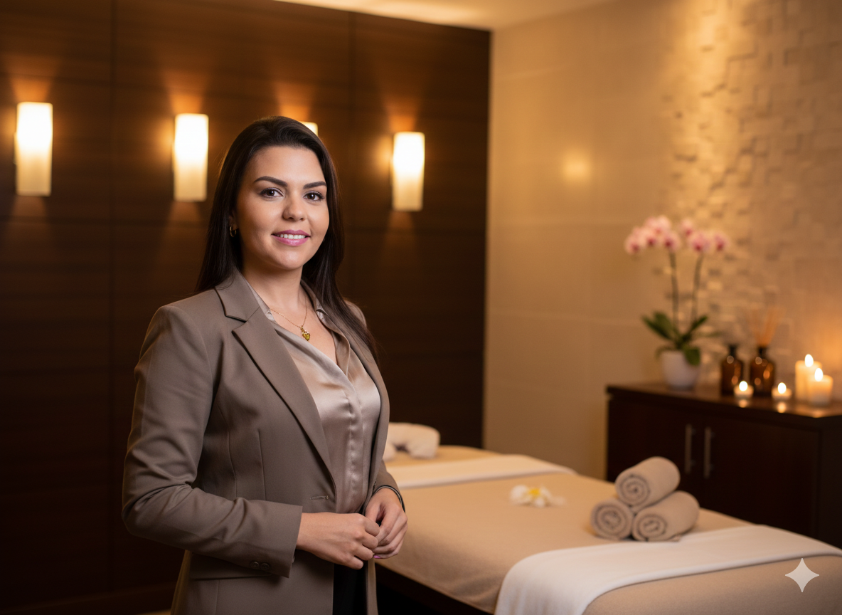 Reh, terapeuta especialista em acupuntura e massoterapia premium